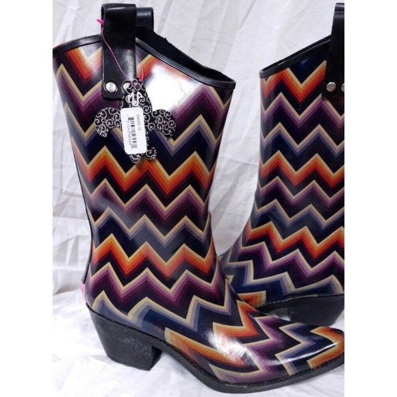 Blazin Roxx Multicolor Chevron Rain Boots - Picture 7 of 16